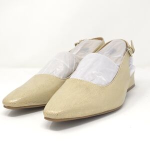 Naturalizer Womens Ginger Snip Toe Slingback Pump Gold Lizard Metallic 8 W